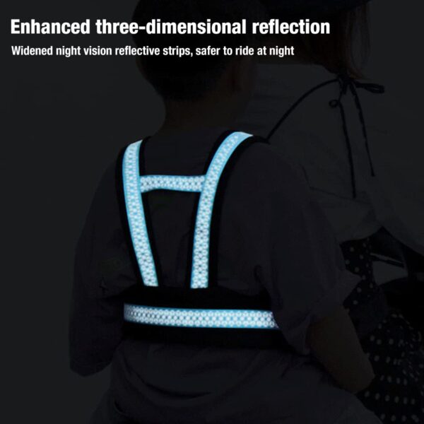Venzina® Safety Harness Belt for Kids Child Safety Belt for Two Wheeler Motorcycle Scooter Safety Belt for Kids with Reflective Strips Adjustable Kids Motorcycle Harness Belt (2-12 Years) - Blue - Image 5