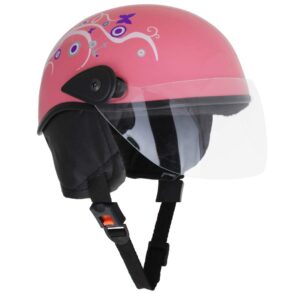 Sage Square High Hardness Shell Adjustable Junior Helmet for Kids Baby Safety and Comfort (3-12 Years, Pink Glossy Sticker Design 2)