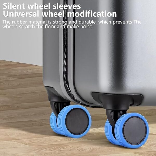 Tinkpin®(Pack of 08) Luggage Wheels Cover,Silicone Wheels Cover Luggage Suitcase Wheels Protector,Caster Protective Covers for Wheel and Office Chair,Compartment Wheel Protection Cover - Image 3