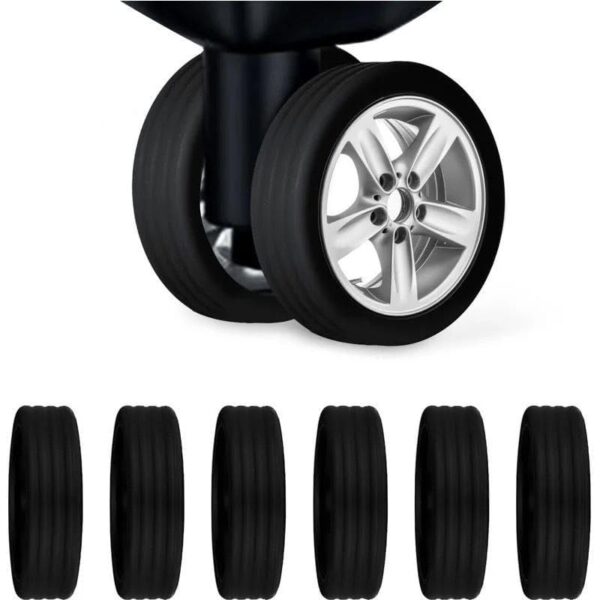 Tinkpin®(Pack of 08) Luggage Wheels Cover,Silicone Wheels Cover Luggage Suitcase Wheels Protector,Caster Protective Covers for Wheel and Office Chair,Compartment Wheel Protection Cover - Image 2