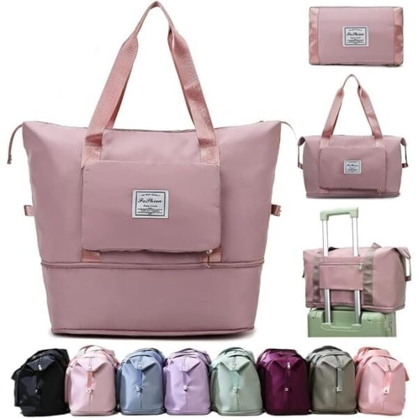 Wazdorf 41 Liter Expandable Travel Bags for Women, Duffle Bags for Women Luggage, Foldable Vanity Traveling Bag, Waterproof Hand Bag for Ladies Personal Items - Image 2
