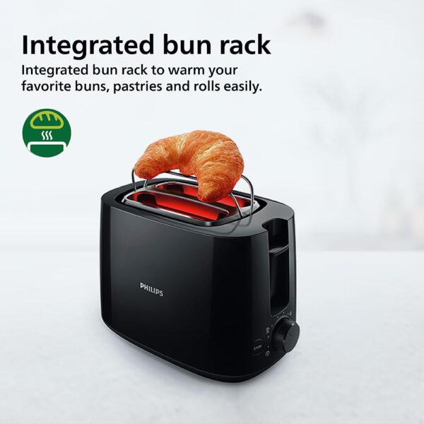 Philips Daily Collection HD2583/90 600-Watt 2 in 1 - Toaster and Sandwichmaker (Black) - Image 6