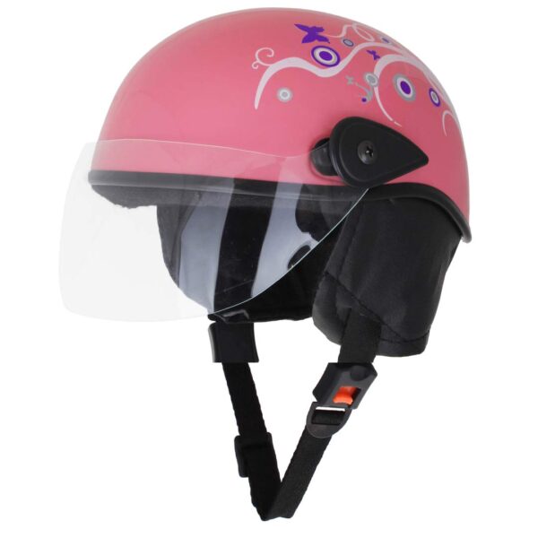 Sage Square High Hardness Shell Adjustable Junior Helmet for Kids Baby Safety and Comfort (3-12 Years, Pink Glossy Sticker Design 2) - Image 3