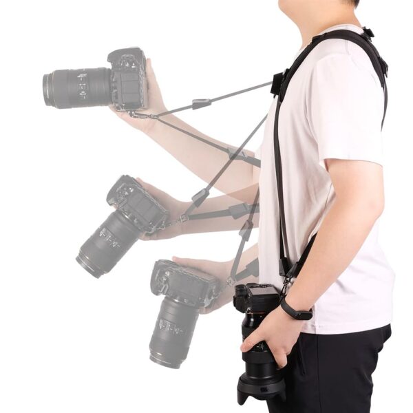 ZORBES® Camera Strap, DSLR Camera Harness Strap Dual Camera Shoulder Strap Breathable Shoulder Camera Carrier Strap Quick Release Universal Sling Camera Belt Multi-Camera Gear for DSLR/SLR Classic Tan - Image 5