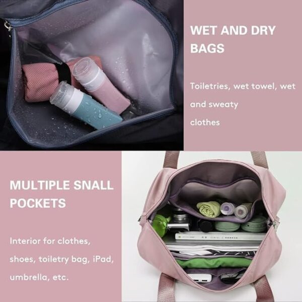 Wazdorf 41 Liter Expandable Travel Bags for Women, Duffle Bags for Women Luggage, Foldable Vanity Traveling Bag, Waterproof Hand Bag for Ladies Personal Items - Image 5