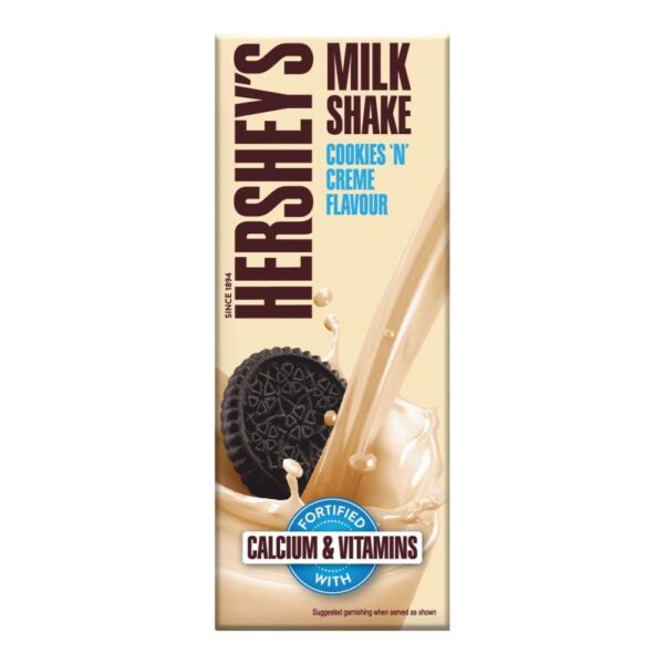 HERSHEY'S Cookies N Cream Flavored Milkshake | Enriched with Calcium | 180Ml - Pack of 6 - Cookies N Cream Flavor - Image 2