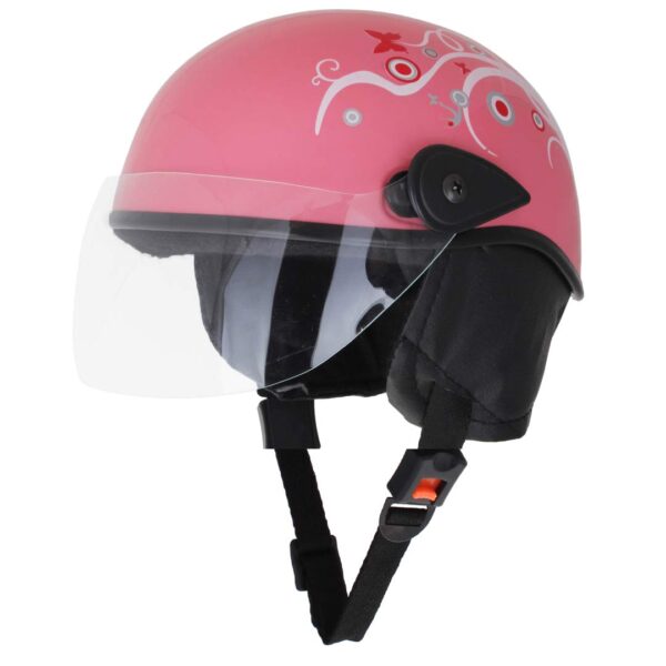 Sage Square Adjustable Kids Safety and Comfort Helmet with Sticker (3-12 Yearsmotorcycling, Pink Glossy Design1)