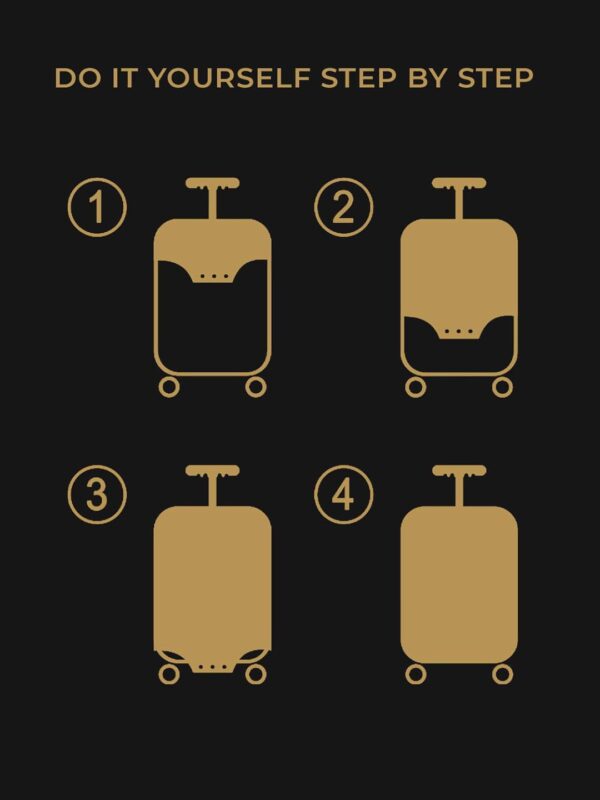 Cortina Luggage Cover Trolley Travel Covers Washable Dust Proof Anti-Scratch Suitcase Protector, Medium-Black-Blue - Image 10