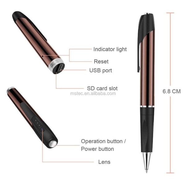 TECHNOVIEW Spy 1080P Full Hd Pen Camera Hidden 100 Minutes Pen Battery Life Pocket Security Indoor Outdoor Body Camera with Video Audio Recording Secret Pen Recorder with Free OTG Cable - Image 3