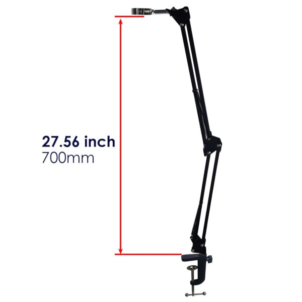 UPWTKIM Microscope Arm Stand for C Mount Lens Industrial HDMI Microscope Camera Electronic Soldering PCB Repairing, Adjustable Clamp 1.02-2.04 inch - Image 6