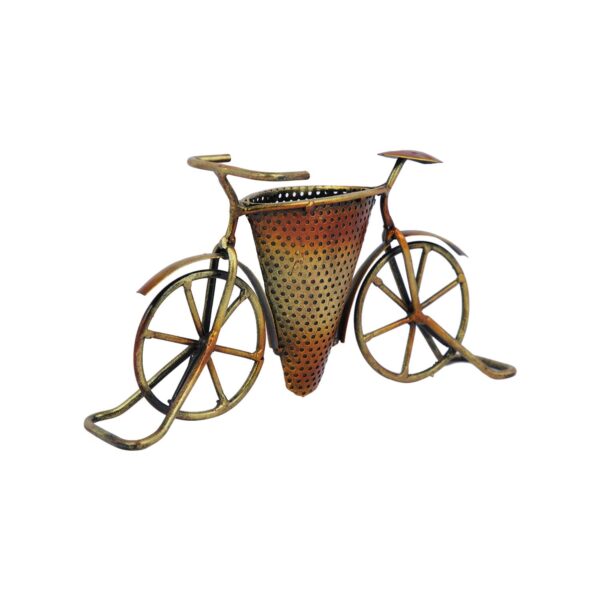 CraftVatika Metal Cycle Pen Holder Stand Gift Showpiece Miniature Decorative Items for Home Decor, Living Room Bedroom, Office, Tabletop, Shelf Decoration - Image 3