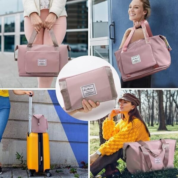 Wazdorf 41 Liter Expandable Travel Bags for Women, Duffle Bags for Women Luggage, Foldable Vanity Traveling Bag, Waterproof Hand Bag for Ladies Personal Items - Image 6
