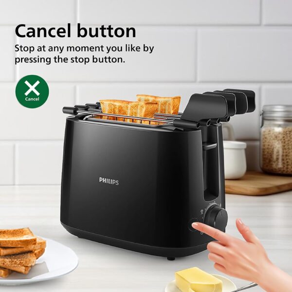 Philips Daily Collection HD2583/90 600-Watt 2 in 1 - Toaster and Sandwichmaker (Black) - Image 7