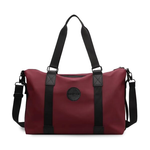 Storite Nylon 35 cm Luggage Travel Duffle Bag for Women, Sports Shoulder Bag for Women with Wet Pocket Weekender Overnight Luggage Bag,Trendy and Stylish - (Red Wine - 42 x 15 x 35 Cm) - Image 2
