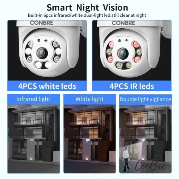 Conbre UltraXR 2MP Outdoor Smart WiFi Wireless IP CCTV Security Camera | Colored Night Vision | 2-Way Audio | Motion Track | Cruise Mode | Support 128 GB Micro SD Card Slot - Image 8