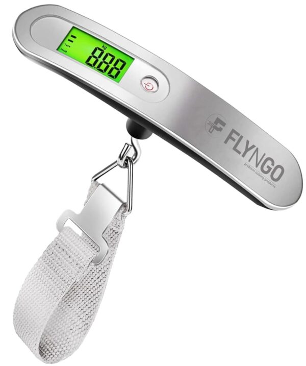 FLYNGO Weight Machine For Luggage Weighing Scale For Luggage Capable Up To 50 Kg With Lcd Display Luggage Scale For Bags, Travel, Flights, Home, Shop, Gas Cylinder (A1), Silver - Image 2