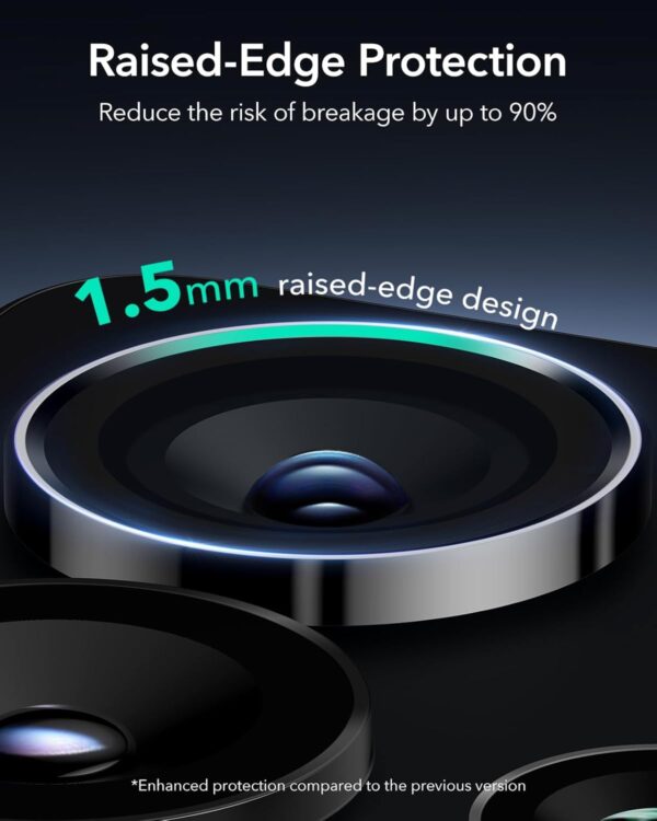 ESR for Samsung Galaxy S25 Ultra Camera Lens Protector, Individual Lens Protectors, Scratch-Resistant Tempered Glass with Aluminum Edging, Samsung Galaxy S25 Ultra Case Friendly, 1 Set, Black - Image 4