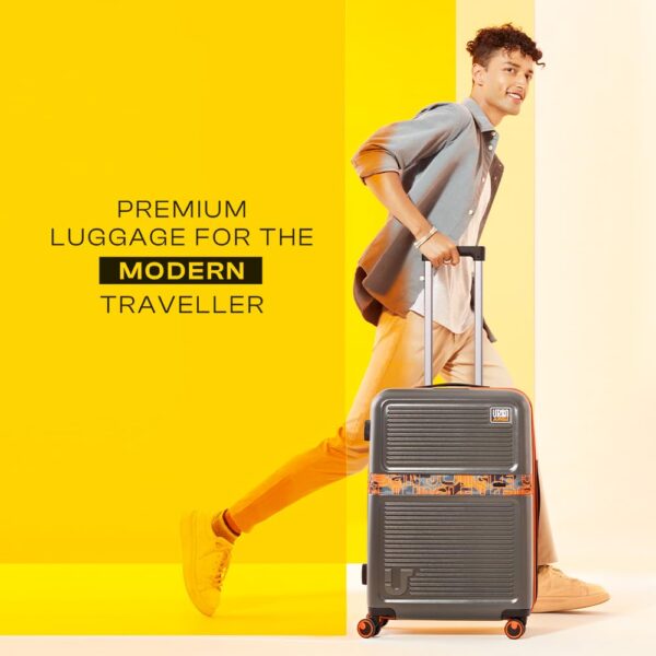 Urban Jungle by Safari Premium Trolley Bags Travel, Large Check-in Suitcase (75 Cm), Hard Luggage with 8 Wheels & TSA Lock Men and Women's Plastic Spinner, Ash Grey - Image 6