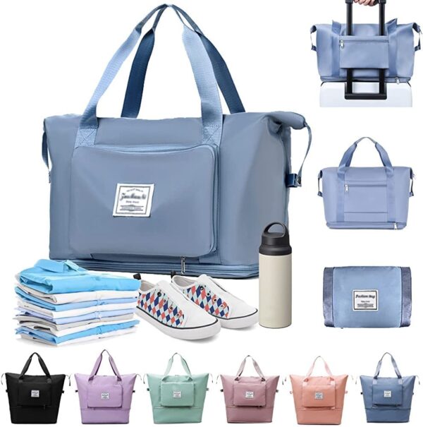 Royals hub Large Capacity Folding Travel Tote Bag, Oxford Fabric Waterproof - Image 2