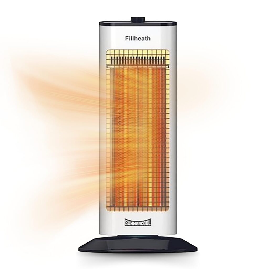 Summercool Room Heater for Home | Heat Pillar 500/1000W | Safety Mesh Grill | quick heating | Rust-Free Metal Grill Front | Lightweight for Easy Portability | 1 Year Warranty (White)