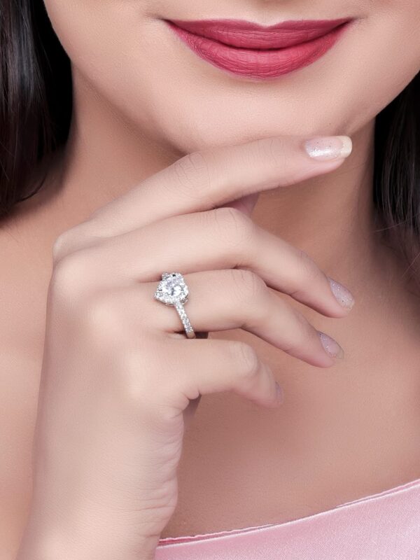 Pissara 925 Sterling Silver Cubic Zirconia Finger Ring For Women And Girls|with Authenticity Certificate, 925 Stamp & 6 Months Warranty - Image 5