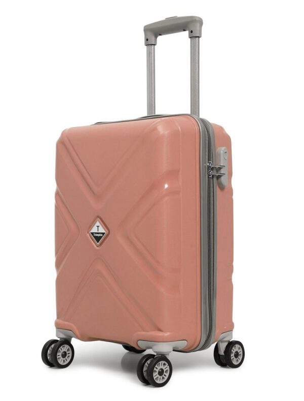 New Jersey Travellers 8 Wheels 55 Cm Small Cabin Trolley Bag Hard Case Polycarbonate 360 Degree Wheeling System Luggage, Trolley Bags for Travel, Suitcase for Travel... (Small, Pink) - Image 2