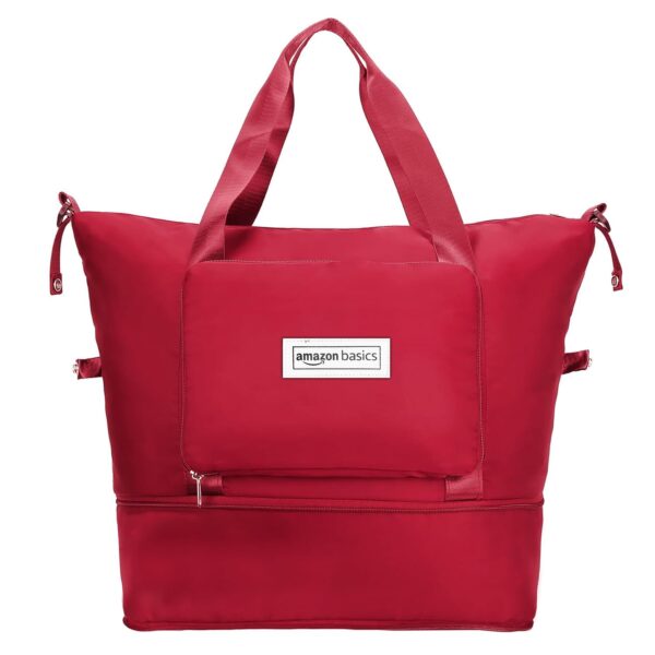 Amazon Basic Travelling Bags for Women, Luggage Bags for Travel, Travel Bags for Luggage Handbags for Women Big Size, Vanity Bag for Women, Duffle Bags for Travel (Red) - Image 2