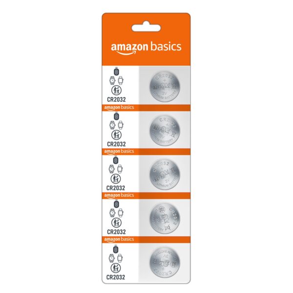 Amazon Basics Long-Lasting CR2032 Lithium Coin Batteries | 3V Voltage | Versatile Applications (Pack of 5) - Image 2