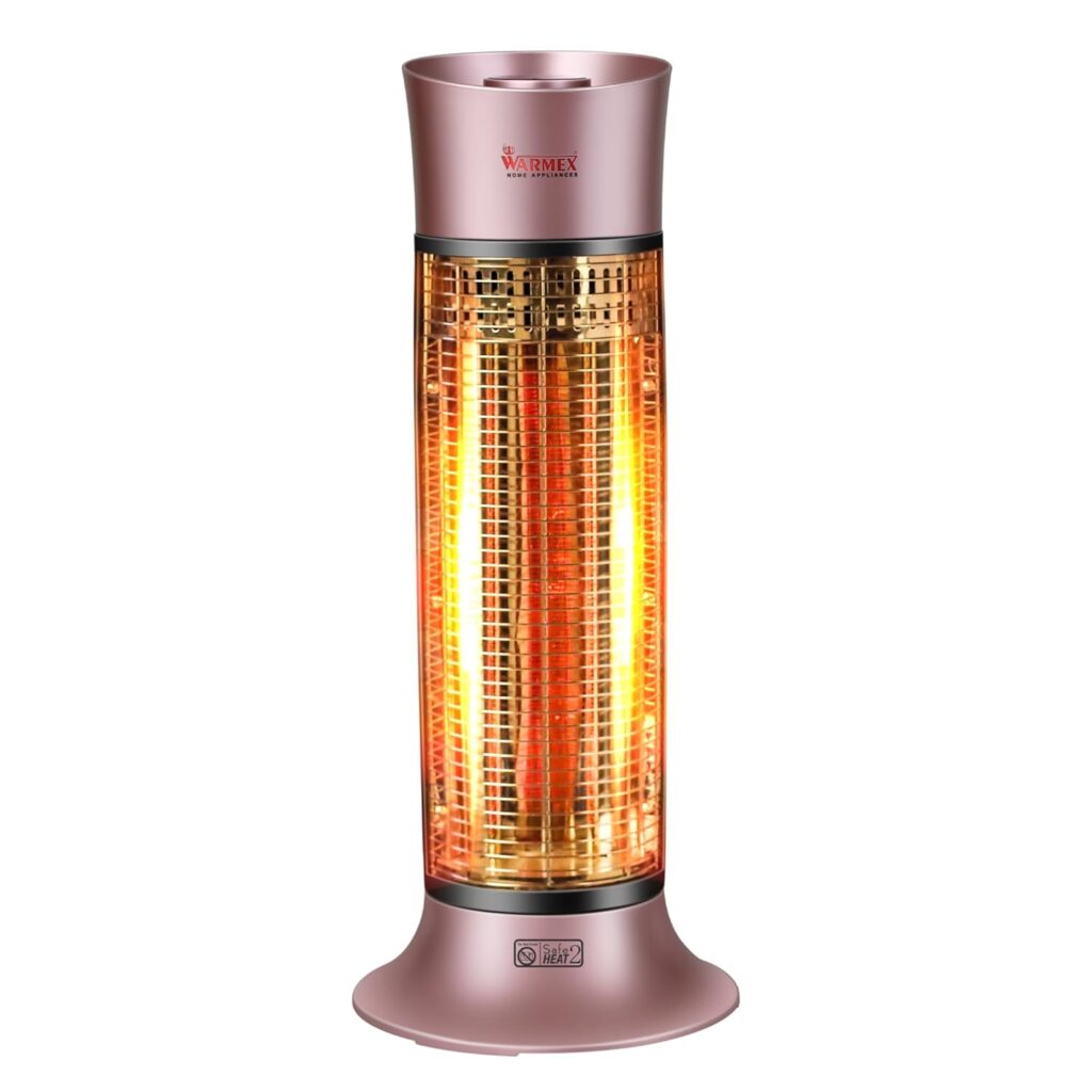 Warmex Carbon Fiber Room Heater for Bedroom – Fast Heating & Wide Oscillation | 2 Heat Settings (450W/900W) | Portable & Lightweight | Ideal for Home & Office | 1-Year Warranty