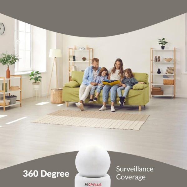 CP PLUS 2MP Full HD Smart Wi-fi CCTV Home Security Camera | 360° with Pan Tilt | 2Way Talk | Cloud Monitor | Motion Detect | Night Vision | Supports SD Card (Upto 128 GB), Alexa & Ok Google | CP-E21A - Image 5
