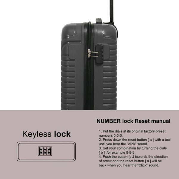 Emblem Gypsy Hard Case Trolley Bag for Travel, Lock System 360 Degree 8 Wheels and Security Zipper - Image 12
