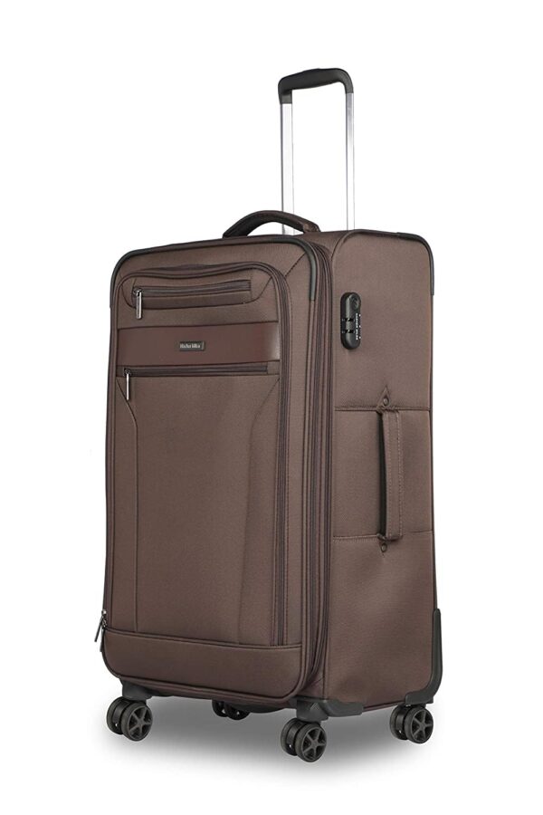 Nasher Miles Berlin Expander Soft-Sided Polyester Front Laptop Compartment Check-in Luggage Brown 28 inch |75cm Trolley Bag - Image 2