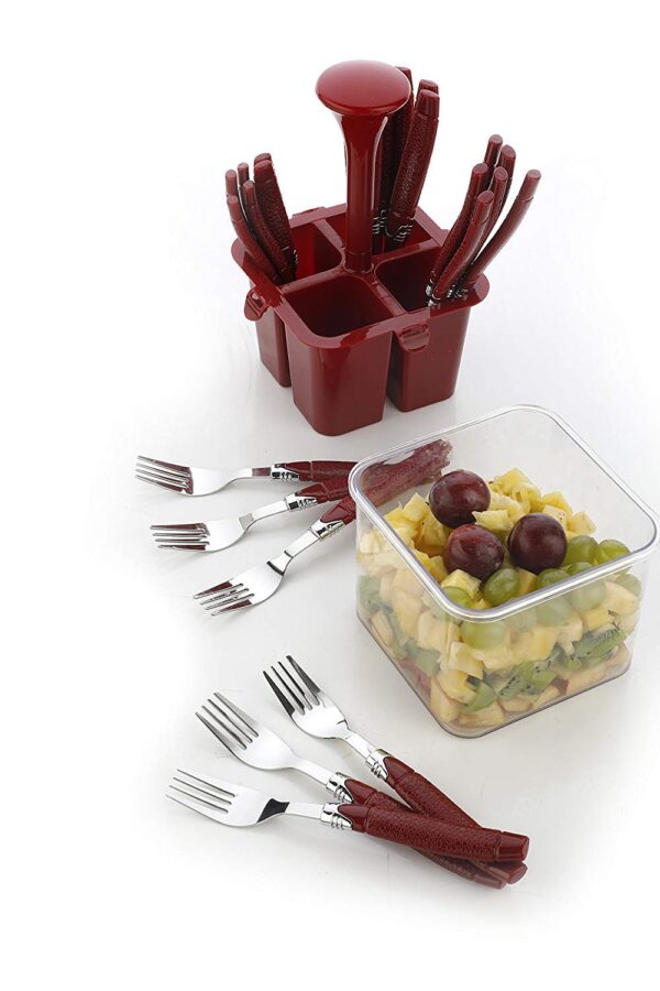 Plantex Oppo Cutlery Set with Storage Box/Spoon Set/Spoon Stand for Kitchen and Dining (24 Pieces - Brown) - Image 4