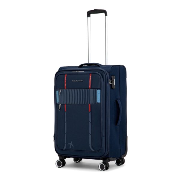 Verage Specter 70 cms Blue Soft Sided Medium Check-in Luggage Trolley Bag for Travel with Expandable & Anti Theft Zipper Suitcase Spinner for Men and Women - Image 2
