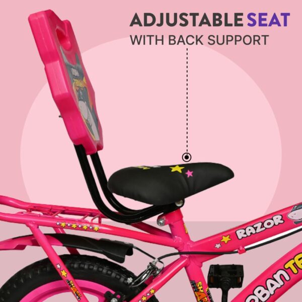 Urban Terrain RAZOR14TPINK IBC Steel Kids Cycle/Bicycle with Rigid Fork, Cycling Event & Ride Tracking App, 14 inch (Single Speed, Pink) | Ideal for : 2 to 5 Years, Unisex, Frame Size : 10.5 inch Pink - Image 7
