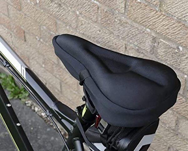 serveuttam ® Cycle Seat Cover with Silicon Gel - Saddle Cushion for Bicycle Seat | Extra Soft Padded Gel Seat for Cycle | Bike Gel Cover for Comfortable Ride (Black Saddle) - Image 3