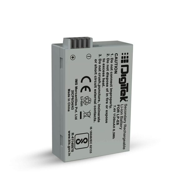 DIGITEK® (LP E8) Lithium-ion Rechargeable Battery for DSLR Camera, 1120mAh, Eco Friendly & BIS Approved, Multi Protection, Compatible with Canon EOS 550D, 600D, 650D, 700D, Rebel T2i, T3i, T4i, T5i - Image 2