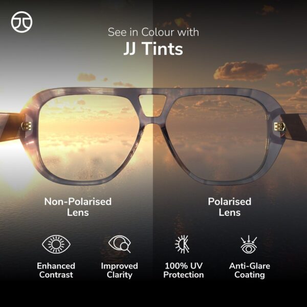 John Jacobs | UV Protection Sunglasses For Men & Women | Full Rim Hexagonal Medium (Size-53) JJ S12472-C1 - Image 6