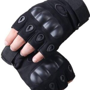 RIGJAK Half Finger Hard Knuckle Motorcycle Army Shooting Tactical Outdoor Breathable Gym & Fitness Riding Gloves for Boys & Men