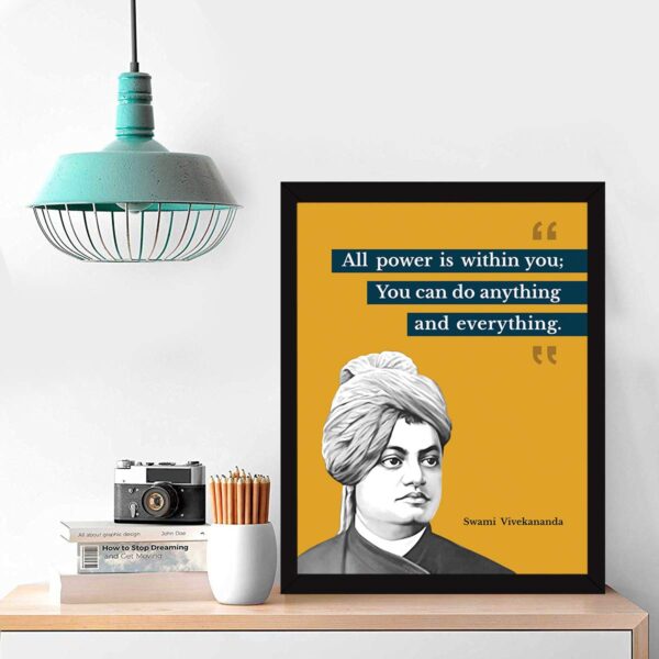 Chaka Chaundh Acrylic - Suitable Swami Vivekananda Motivational Quotes Frames For Office&Student- Framed Posters With Frame - Quotes Wall Frames - Photos With Quotes - (14 X 11 Inches) - Image 3