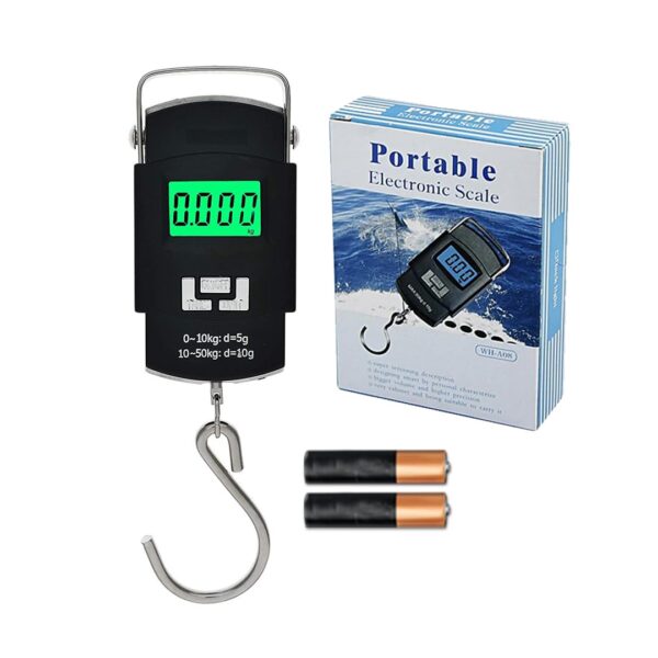 Aliston Electronic Portable Fishing Hook Type Digital LED Screen Luggage Weighing Scale, 50 kg/110 Lb (Black) - Image 2