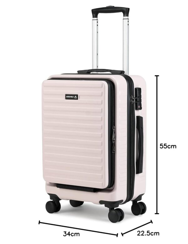 THE ASSEMBLY Cabin 4 Spinner Wheels Luggage Polycarbonate 55 Cms - Premium Hard-Sided Suitcase Trolley For Flight Travel With Tsa Lock- Desert Ivory-Stark - Image 9