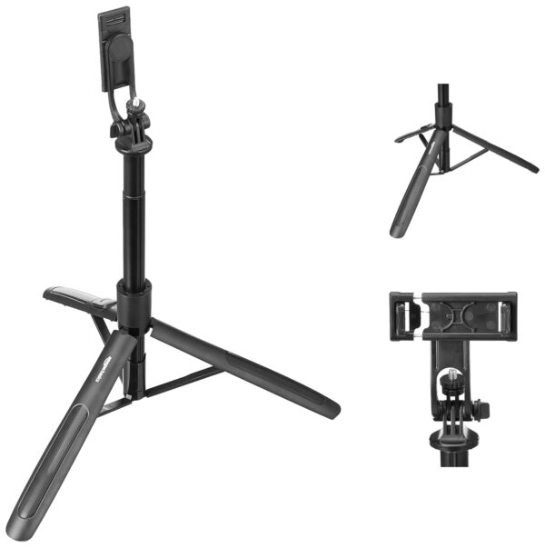 Amazon Basics 5 feet Long Selfie Stick Tripod | Extra Stable, Anti Shake, 1/4" Screw for Mirrorless/Action Camera/Ring Light Gopro,Black - Image 11