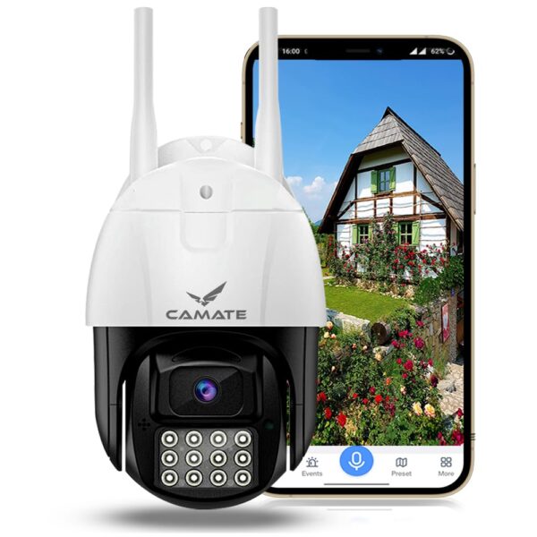 Camate Arc 3MP Outdoor Smart WiFi Wireless IP CCTV Security Camera | Colored Night Vision | 2-Way Audio | Motion Track | Cruise Mode | Support 256 GB Micro SD Card Slot | Onvif Support - Image 2