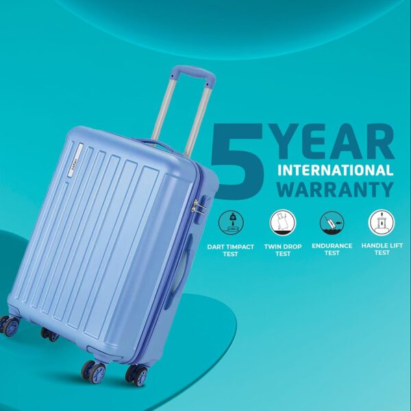 Safari Linea 8 Wheels 69 Cms Medium Check-in Trolley Bag Hard Case Polycarbonate 360 Degree Wheeling System Luggage, Trolley Bags for Travel, Suitcase for Travel, Pearl Blue - Image 7