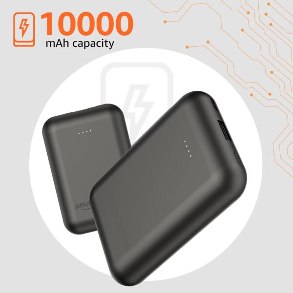 Amazon Basics 10000 mAh 22.5W Ultra Fast Charging Power Bank | Type C Power Delivery (Input& Output) | Quick Charge | Two-Way Fast Charging | Made in India (Grey) - Image 3