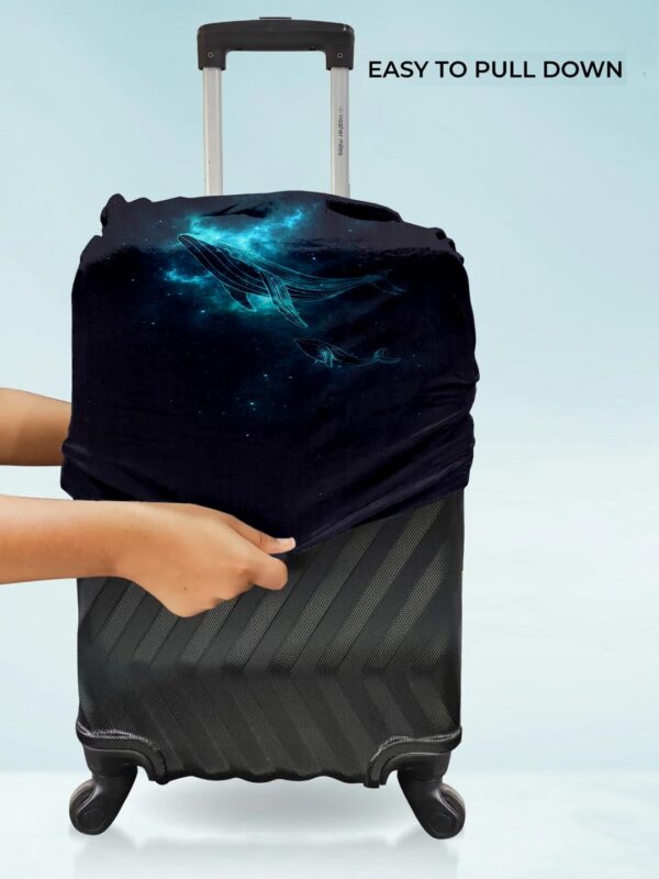 Cortina Luggage Cover Trolley Travel Covers Washable Dust Proof Anti-Scratch Suitcase Protector, Medium-Black-Blue - Image 4