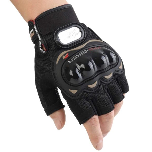 SHOOLIN Half Cut Bike Glove/Racing Gloves/Hand Gloves (Medium, Black) (Set of 1) - Image 4