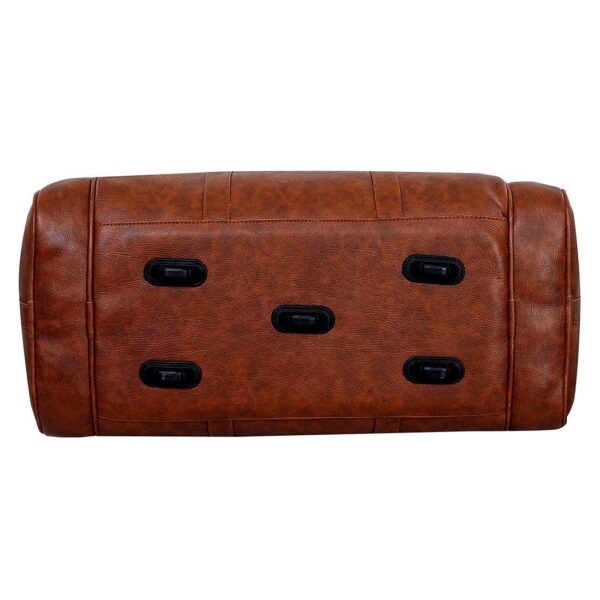 Leather World 55 L Vegan Leather Weekender Travel Duffle Luggage Bag with Detachable Shoulder Strap for Men & Women (TAN) - Image 5