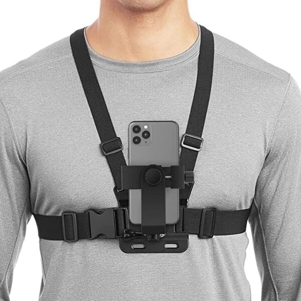 Sounce Mobile Phone Chest Strap Mount GoPro Chest Harness Holder for VLOG/POV Compatible with All Cell Phones and GoPro Hero 9, 8, 7, 6, 5,OSMO Action, AKASO and Other Action Camera - Image 2